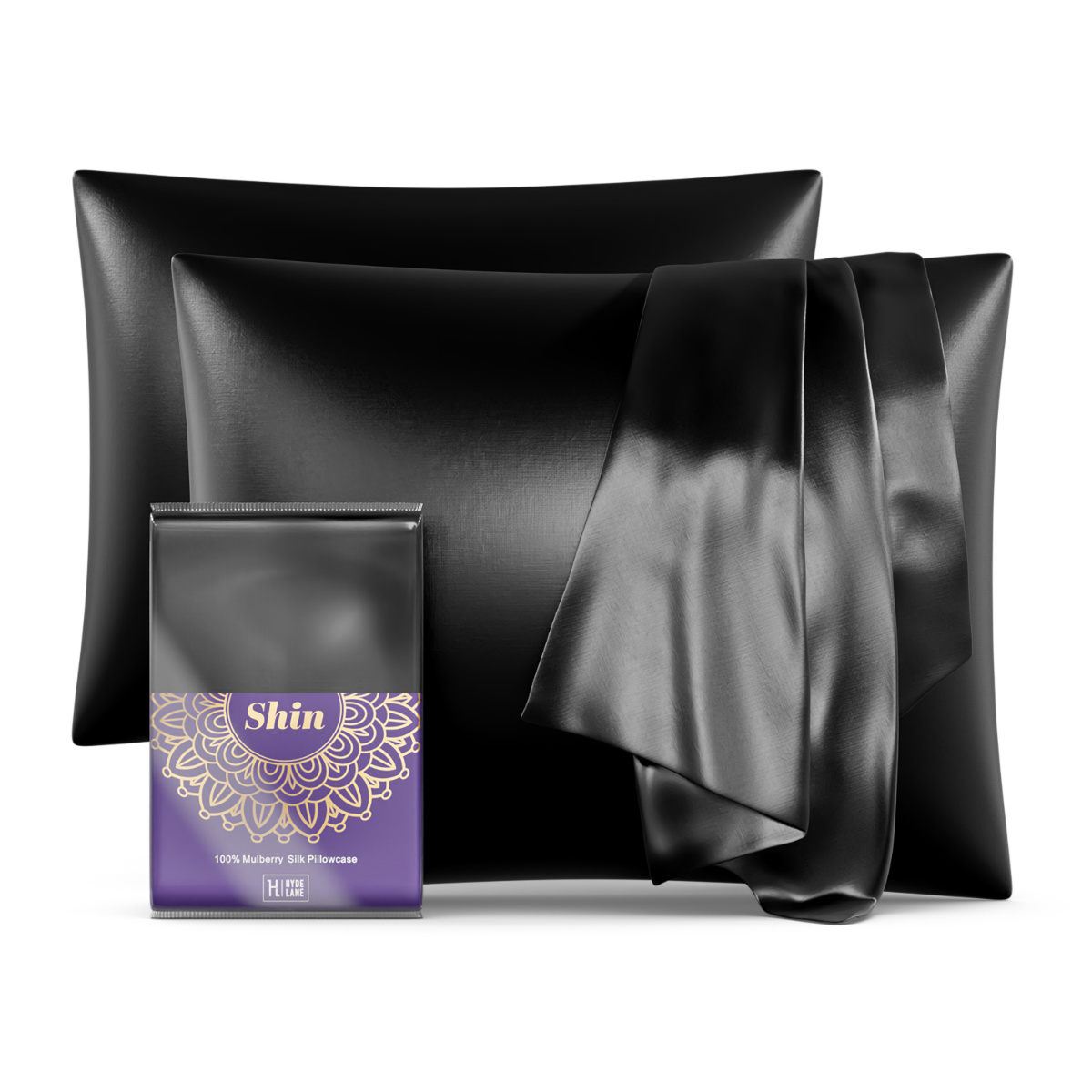 Client black silk pillow case